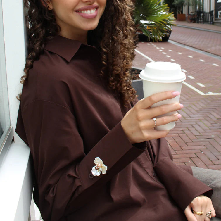 Botão Flor de Pérola Austrina