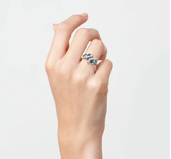 Anel Angel Azul em Prata 925