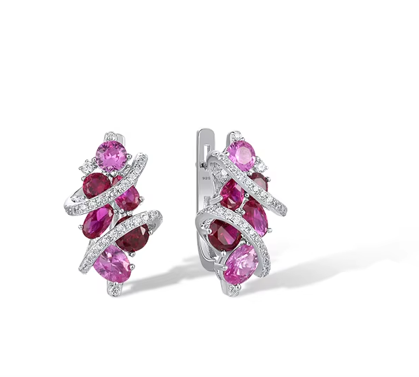 Brinco Angel Rosa em Prata 925