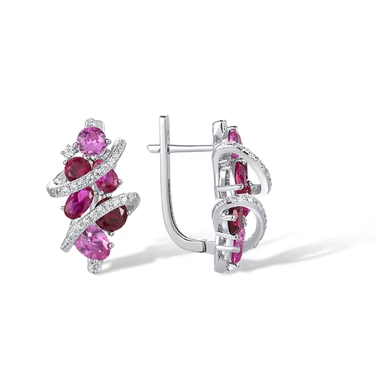 Brinco Angel Rosa em Prata 925