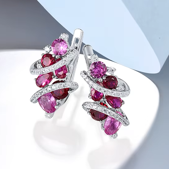 Brinco Angel Rosa em Prata 925