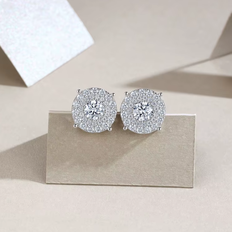 Brinco Elegance de Moissanite em Prata 925