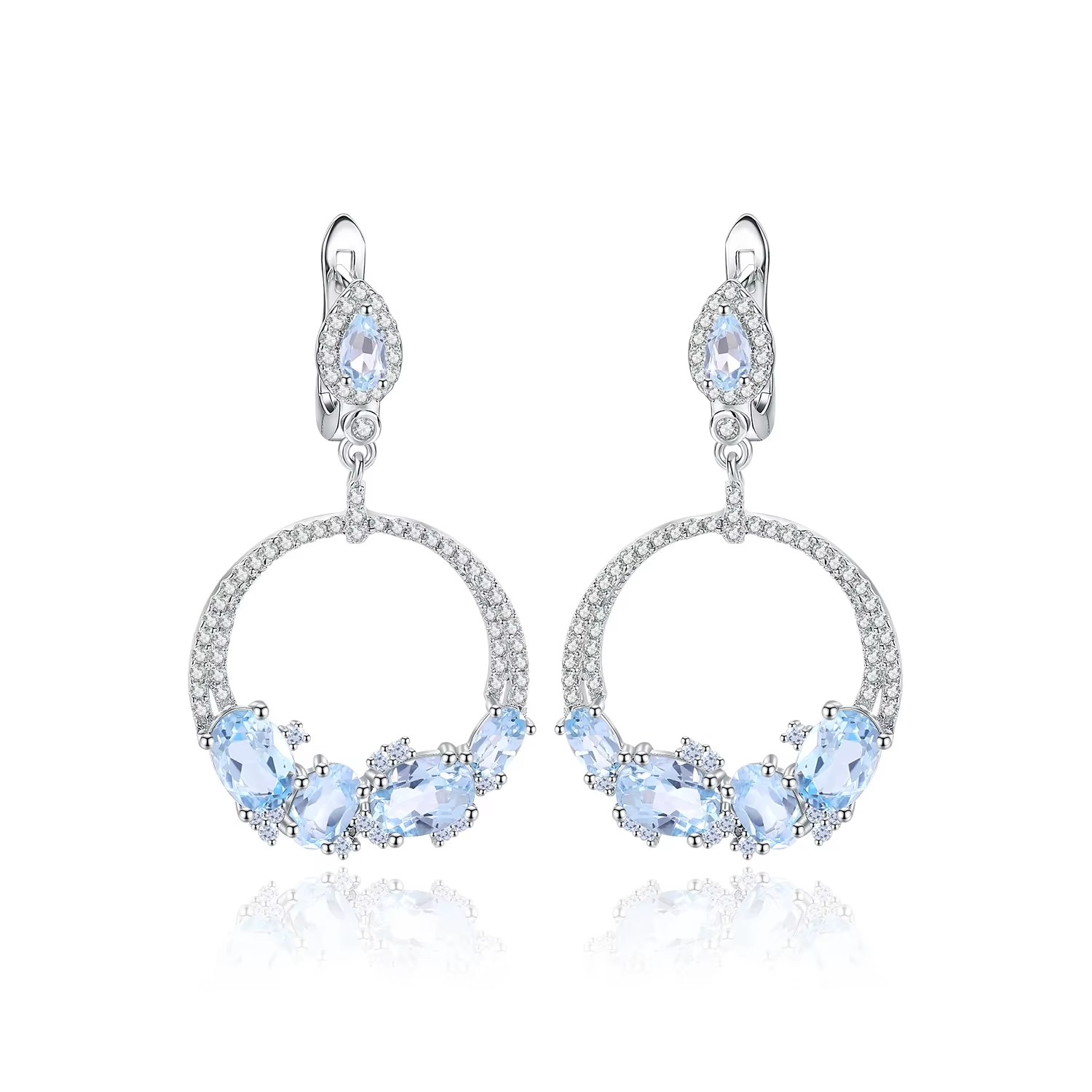 Brinco Ciel Argola de zircônias em Prata 925