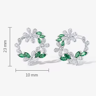 Brinco Flores em Prata 925