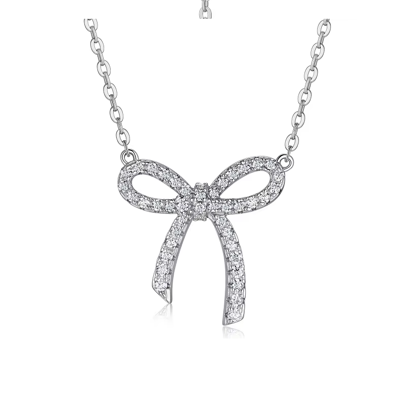 Colar Laço Moissanite em Prata 925