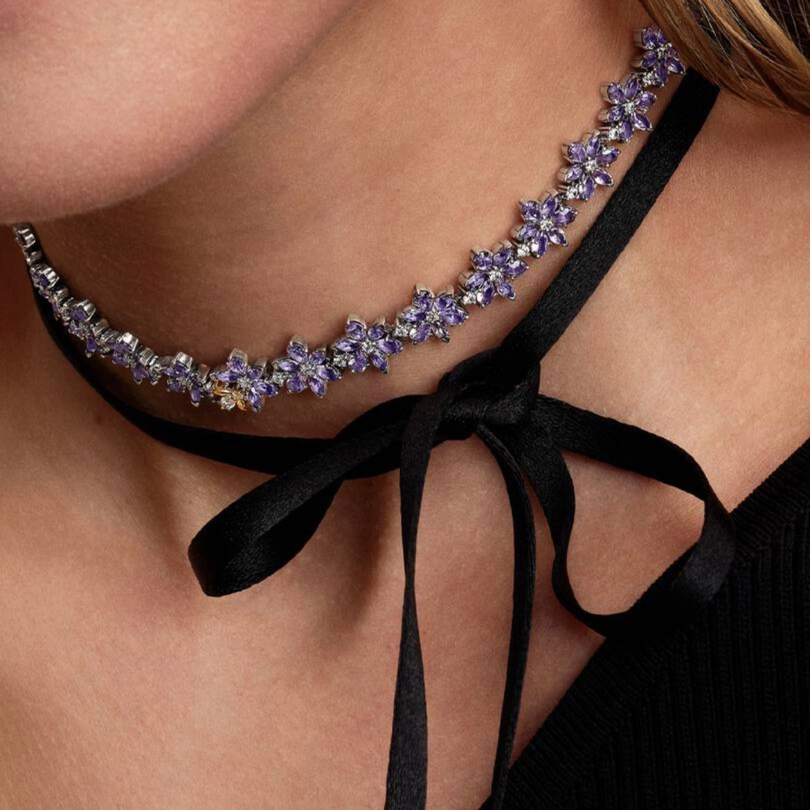 Colar Lavanda Bridgerton em Prata de lei 925 e zircônias