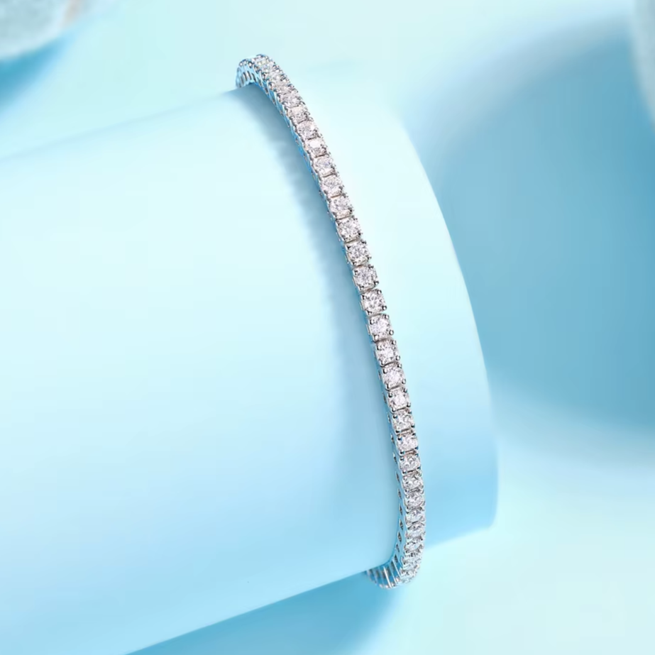 Pulseira Riviera de Moissanites em Prata 925