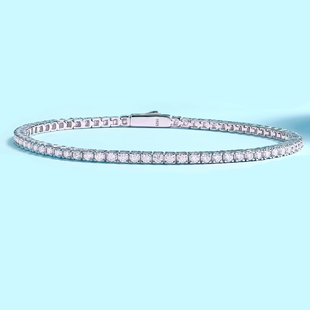 Pulseira Riviera de Moissanites em Prata 925